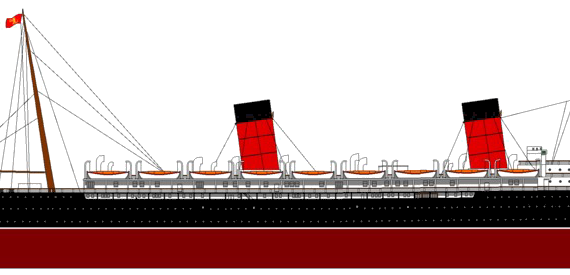 Корабль RMS Lucania [Ocean Liner] (1894) - чертежи, габариты, рисунки
